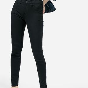 Express Mid-Rise Black Jean Leggings (Size 6 short)